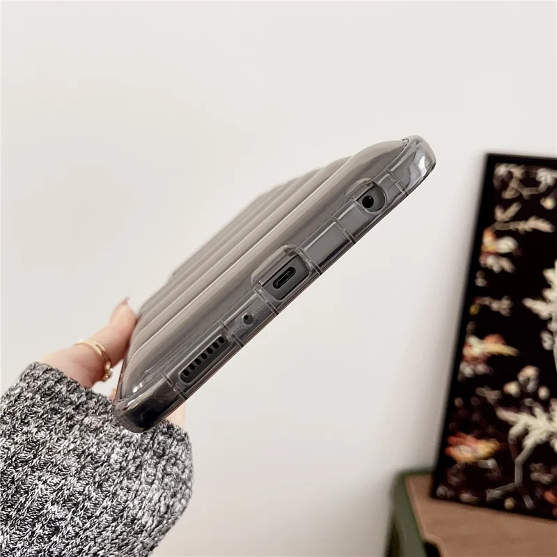 For Samsung Galaxy Tab A9+ Case Soft TPU Down Jacket Grain Tablet Cover - Transparent