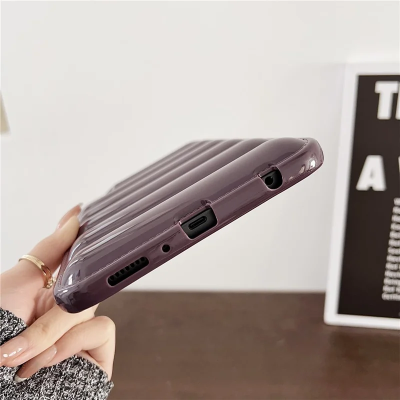 For Samsung Galaxy Tab A9+ Protective Case TPU Airbag Down Jacket Tablet Cover - Dark Purple