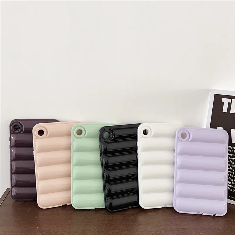 For Samsung Galaxy Tab A9+ Protective Case TPU Airbag Down Jacket Tablet Cover - Dark Purple