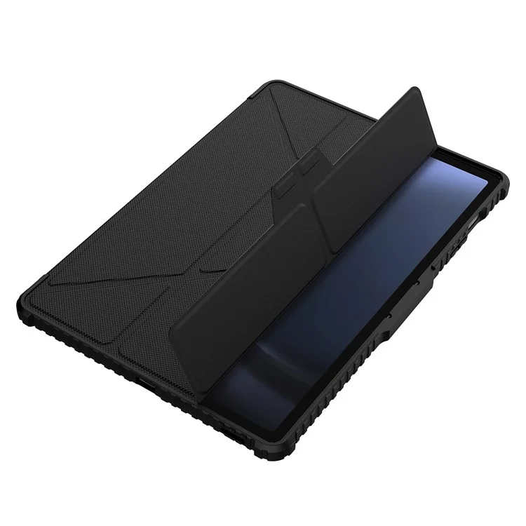 Étui en cuir Bumper Pro NILLKIN pour tablette Samsung Galaxy Tab S9 FE+ - Housse anti-chute avec réveil/veille automatique - Noir