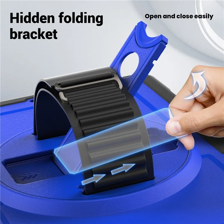 For iPad 10.2 (2019) / (2020) / (2021) / iPad Pro 10.5-inch (2017) / iPad Air 10.5 inch (2019) Case Hand Strap Tablet Cover - Dark Blue
