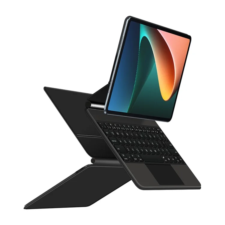 For Xiaomi Pad 5 Magnetic Floating Bluetooth-compatible Keyboard + Leather Tablet Case