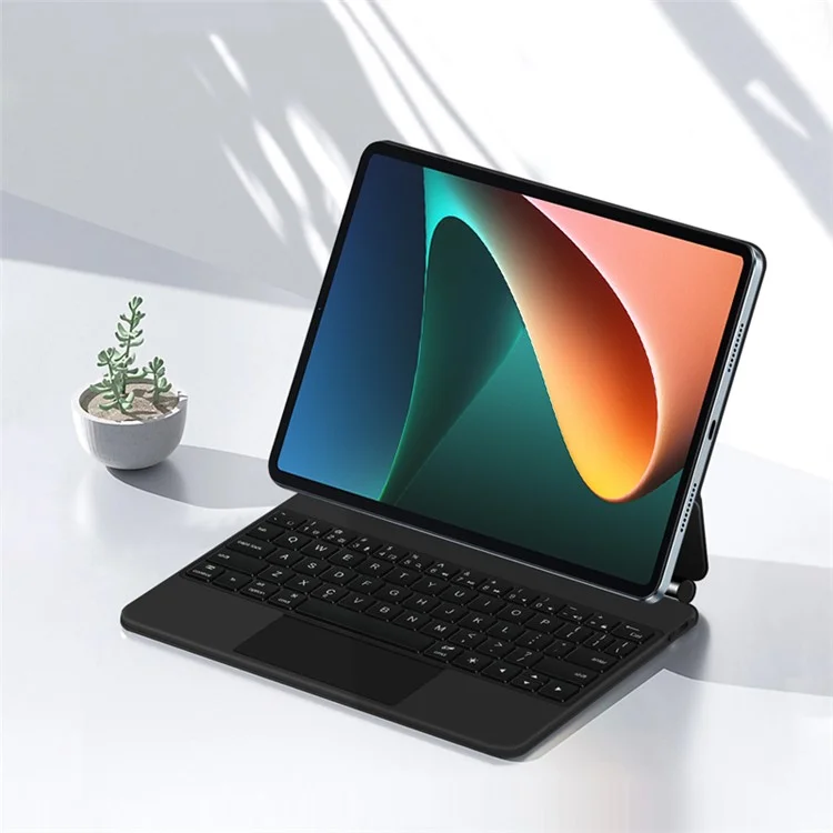 For Xiaomi Pad 5 Magnetic Floating Bluetooth-compatible Keyboard + Leather Tablet Case