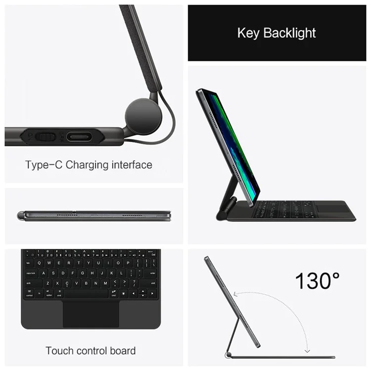 Para Xiaomi Pad 6 Teclado Bluetooth Magnético Flutuante + Capa de Tablet de Couro
