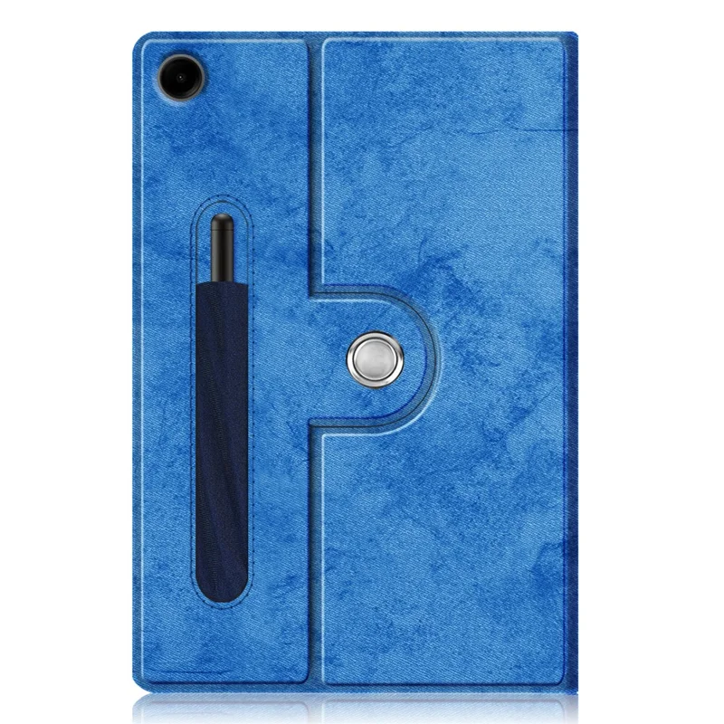 For Samsung Galaxy Tab A9+ SM-X210 SM-X216 SM-X218 Case Leather Tablet Rotary Stand Cover - Blue