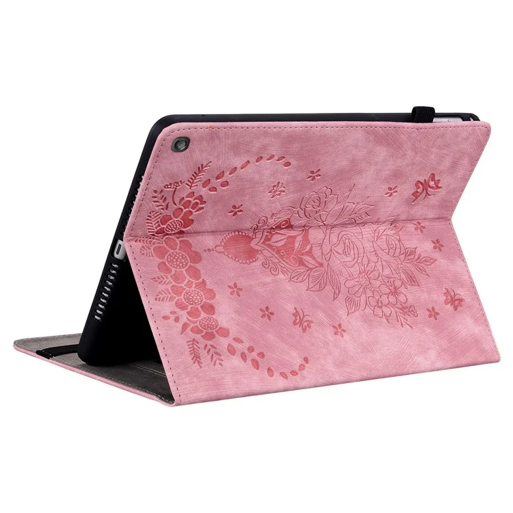 Para Amazon Fire HD 10 (2023) Titular de Caixa do Comprimido Butterfly Rose PU PU Capar - Rosa