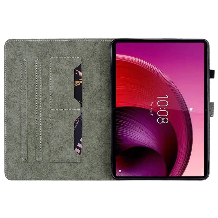 For Lenovo Tab M11 / Xiaoxin Pad 11 2024 Case Card Slots Leather Tablet Cover - Black