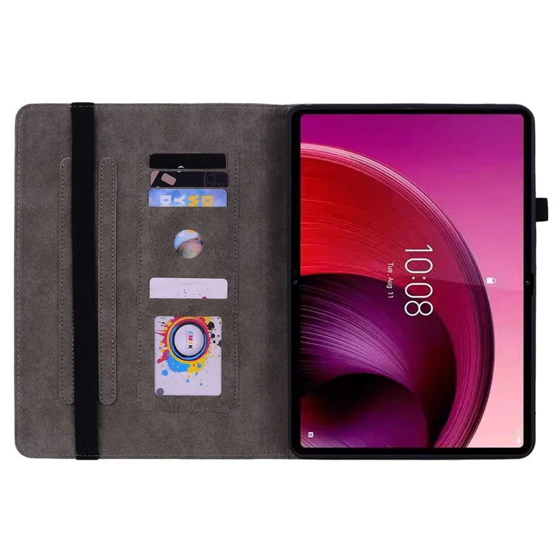 For Lenovo Tab M11 / Xiaoxin Pad 11 2024 Case Card Holder Stand PU Leather Tablet Cover - Green