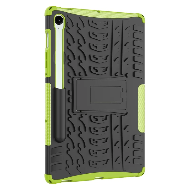For Samsung Galaxy Tab S9 FE Kickstand Case TPU+PC Tablet Cover Tire Texture - Green