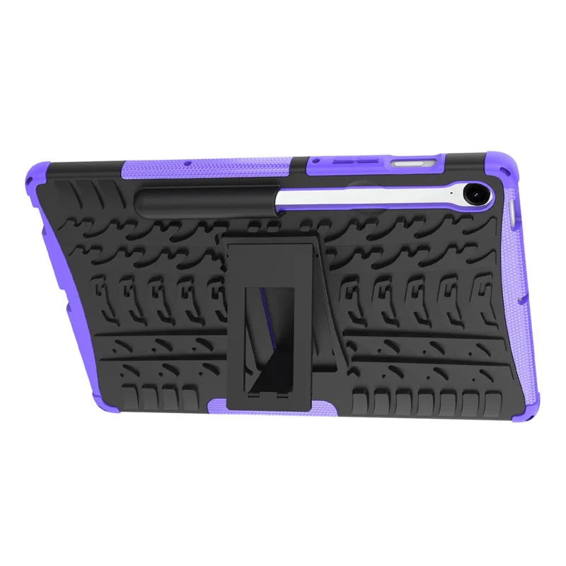 Para Samsung Galaxy Tab S9 FE Kickstand Case TPU+PC Capa de Tablet Textura de Pneu - Roxo
