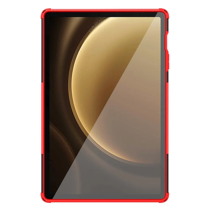 For Samsung Galaxy Tab S9 FE+ Case Tire Texture Kickstand TPU+PC Tablet Cover - Red