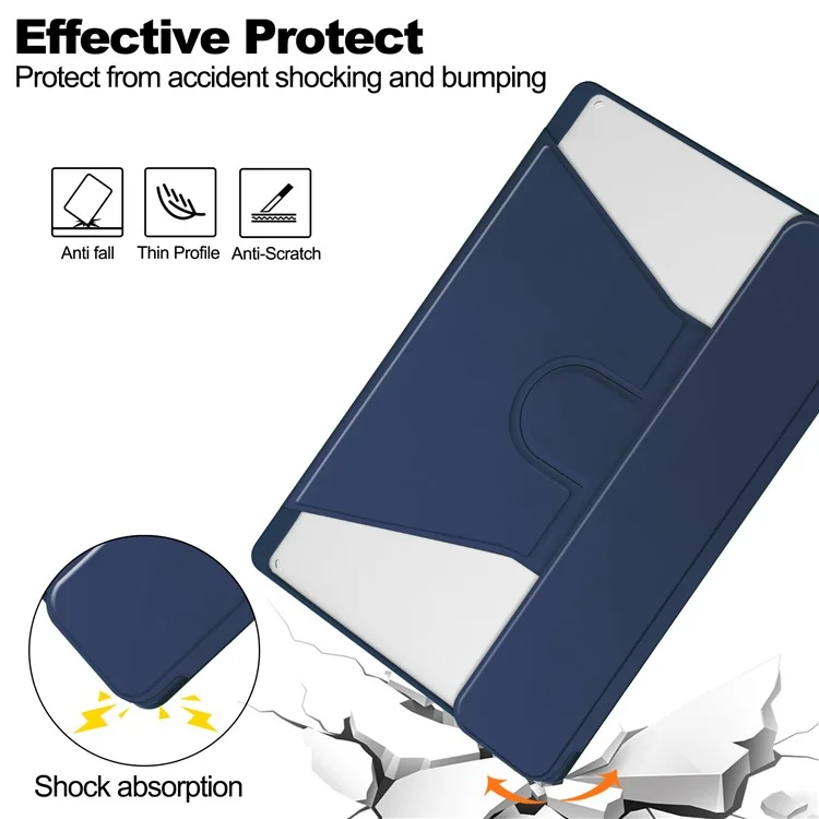 Für Lenovo Tab M11 / Xiaoxin Pad 11 2024 Hülle PU+Acryl Tablet Ständer Cover mit Bluetooth-Tastatur - Dunkelblau