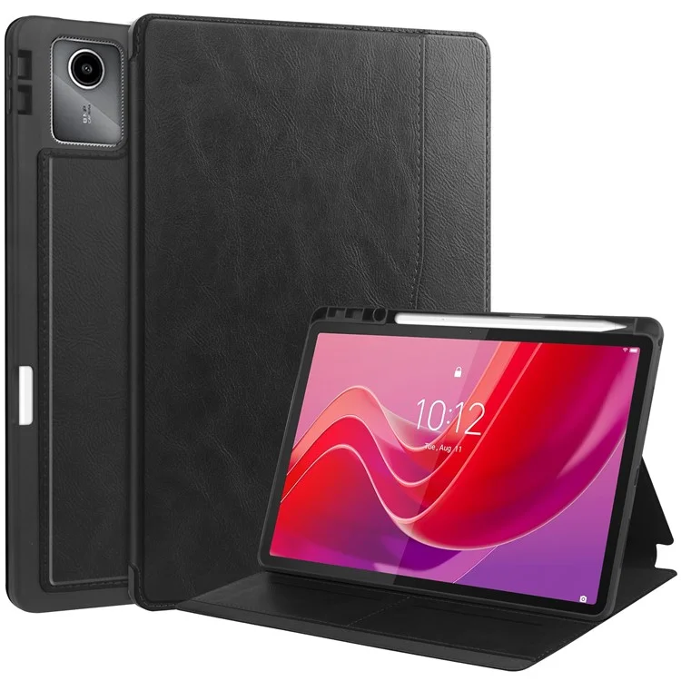 Pour le Lenovo Tab M11 / Xiaoxin Pad 11 2024 Étui Antichoc Cuir Réveil Automatique / Veille Étui de Tablette de Support - Noir