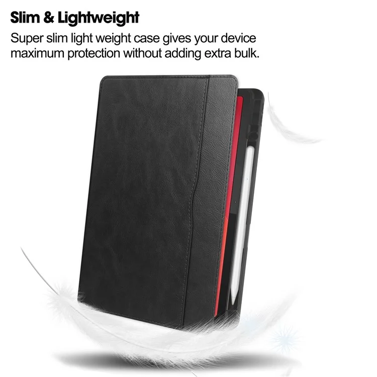 Pour le Lenovo Tab M11 / Xiaoxin Pad 11 2024 Étui Antichoc Cuir Réveil Automatique / Veille Étui de Tablette de Support - Noir