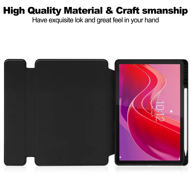 For Lenovo Tab M11 / Xiaoxin Pad 11 2024 Tablet Case 360-Degree Rotating Stand Anti-fall Cover (without Keyboard) - Black