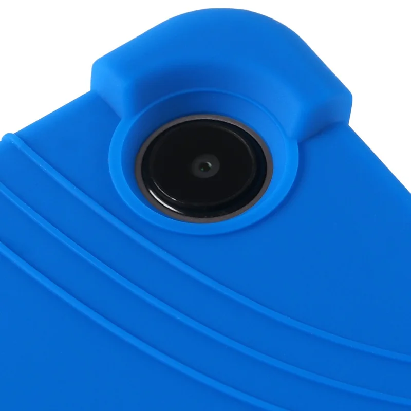 For Samsung Galaxy Tab A9+ Case PC Kickstand Anti-scratch Soft Silicone Tablet Cover - Dark Blue