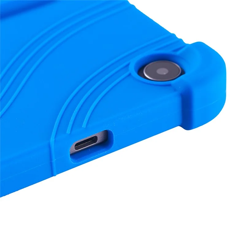 Per Alldocube iPlay 50 Mini Custodia in Morbido Silicone Regolabile Supporto Kickstand Custodia per Tablet - Blu Scuro