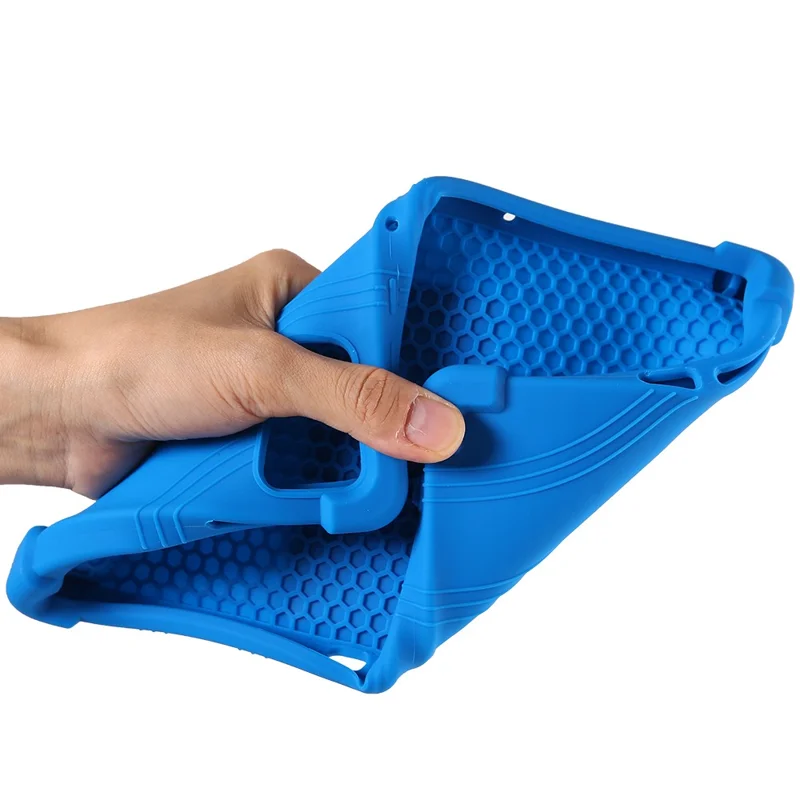 For Lenovo Legion Y700 (2023) Silicone Case Four Corners Protective Kickstand Cover - Dark Blue