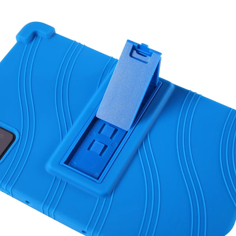 For Lenovo Legion Y700 (2023) Silicone Case Four Corners Protective Kickstand Cover - Dark Blue