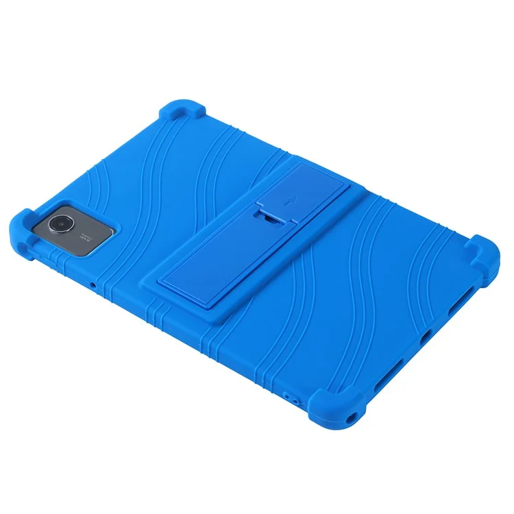 For Lenovo Tab M11 / Xiaoxin Pad 11 2024 Kickstand Case Reinforced Corners Silicone Cover - Dark Blue