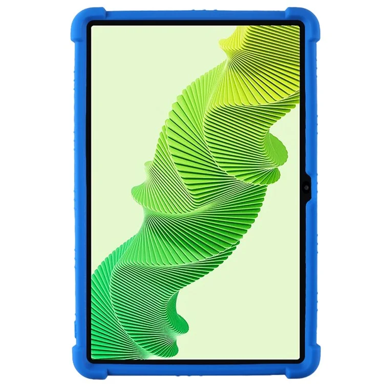 Per Realme Pad 2 Case Thicken 4 Corners Drop-proof Silicone Tablet Cover with Folding Kickstand - Dark Blue