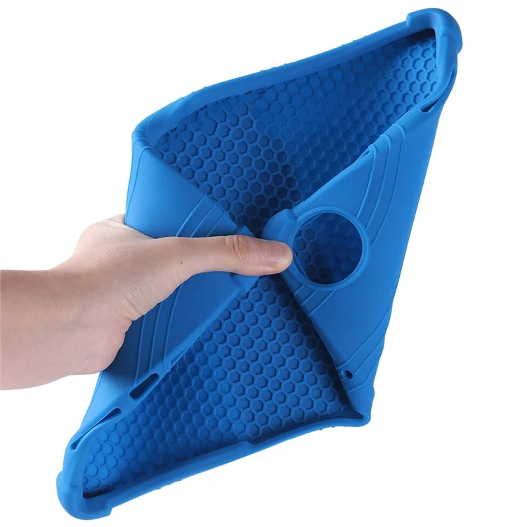 Per Realme Pad 2 Case Thicken 4 Corners Drop-proof Silicone Tablet Cover with Folding Kickstand - Dark Blue