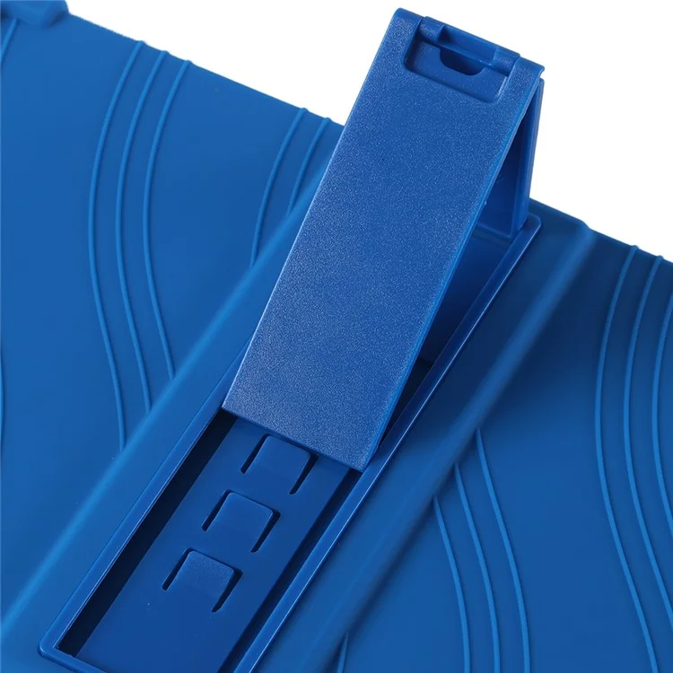 Per Realme Pad 2 Case Thicken 4 Corners Drop-proof Silicone Tablet Cover with Folding Kickstand - Dark Blue