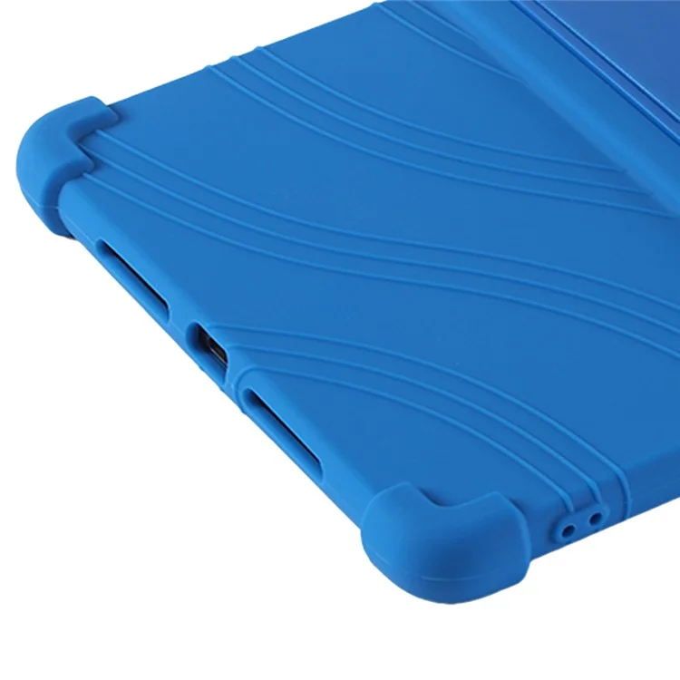 Per Realme Pad 2 Case Thicken 4 Corners Drop-proof Silicone Tablet Cover with Folding Kickstand - Dark Blue