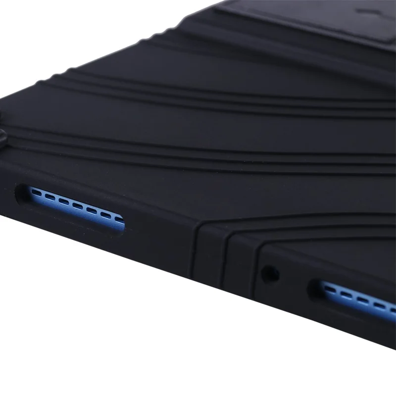 Para Realme Pad X Tablet Case Capa de Silicone à Prova de Choques com Suporte Ajustável - Preto