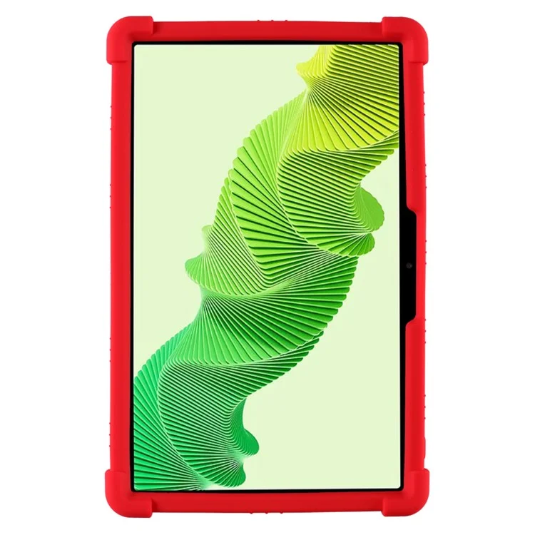 For Realme Pad X Tablet Case Shockproof Silicone Cover with Adjustable Kickstand - Red