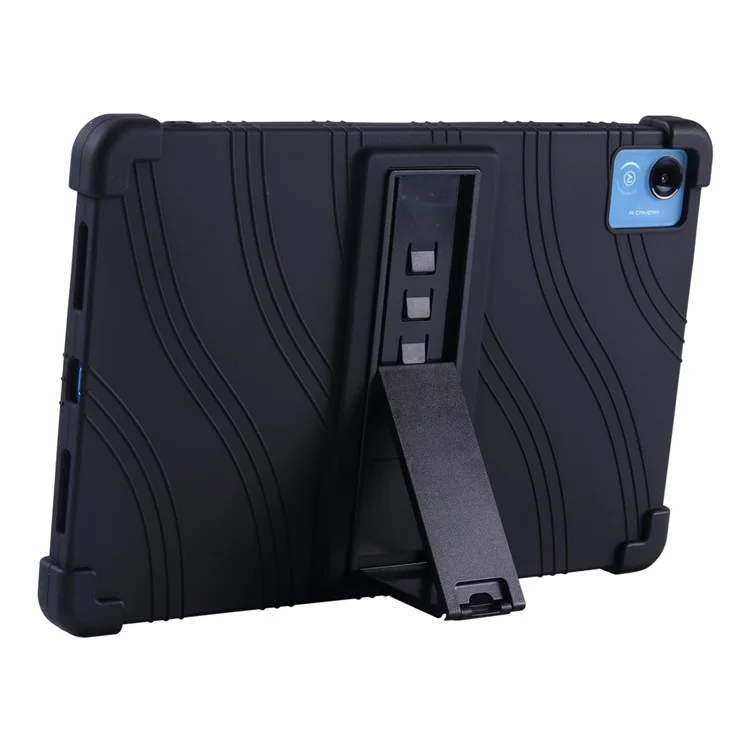 For Realme Pad X Tablet Case Shockproof Silicone Cover with Adjustable Kickstand - Red