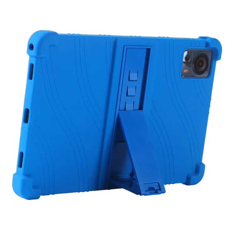 For Doogee T30 Pro 11 (2023) Case Folding Kickstand Tablet Silicone Drop-proof Cover - Dark Blue