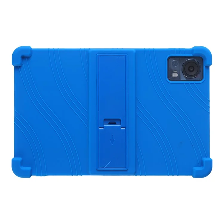 For Doogee T20 / T20S Kickstand Case Shock-Absorbing Silicone Tablet Cover - Dark Blue