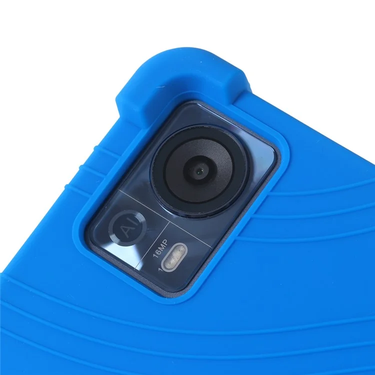 For Doogee T20 / T20S Kickstand Case Shock-Absorbing Silicone Tablet Cover - Dark Blue