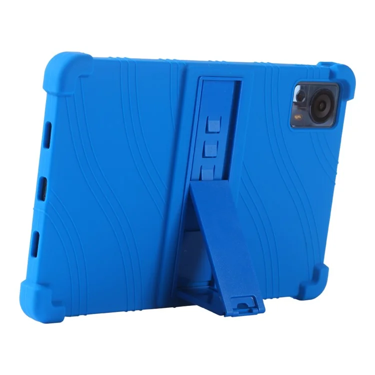 Per Doogee T20 / Copertina di Compresse di Silicone Che Assorbono la Custodia Del Kickstand T20S - Blu Scuro