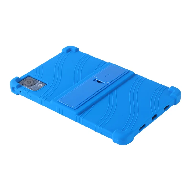 Per Doogee T20 / Copertina di Compresse di Silicone Che Assorbono la Custodia Del Kickstand T20S - Blu Scuro