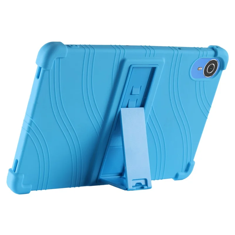 For Teclast P25T / P26T Silicone Case Kickstand Shockproof Protective Cover - Dark Blue