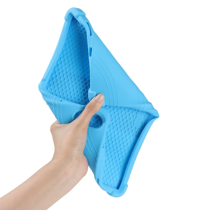 For Teclast P25T / P26T Silicone Case Kickstand Shockproof Protective Cover - Dark Blue
