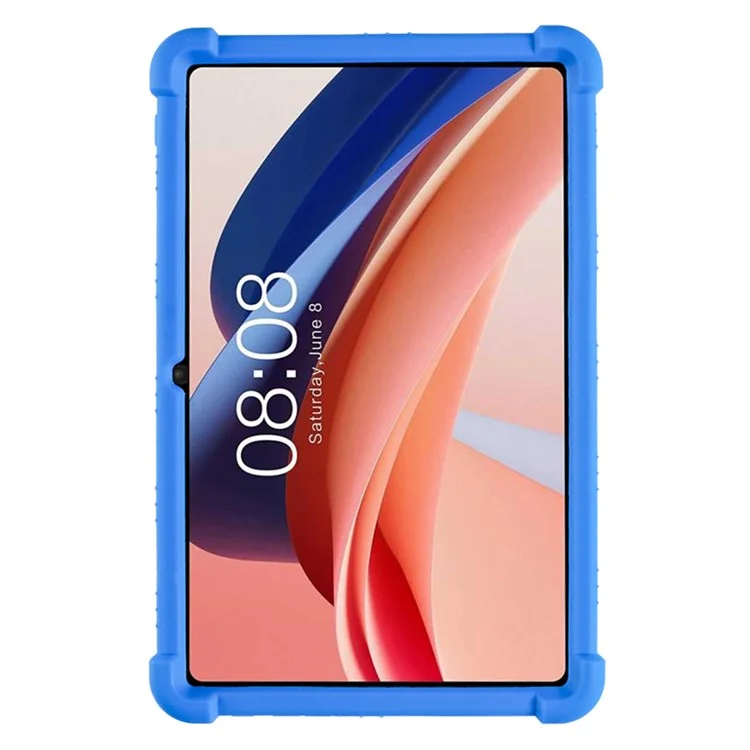 For Teclast T40S Silicone Case Kickstand 4 Corners Shockproof Tablet Cover - Dark Blue