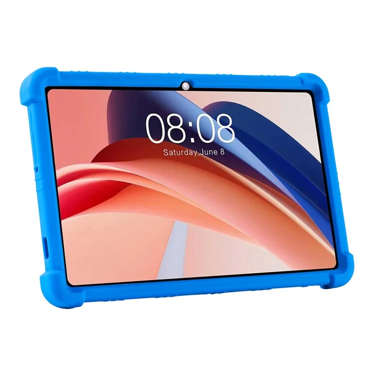 For Teclast T40S Silicone Case Kickstand 4 Corners Shockproof Tablet Cover - Dark Blue