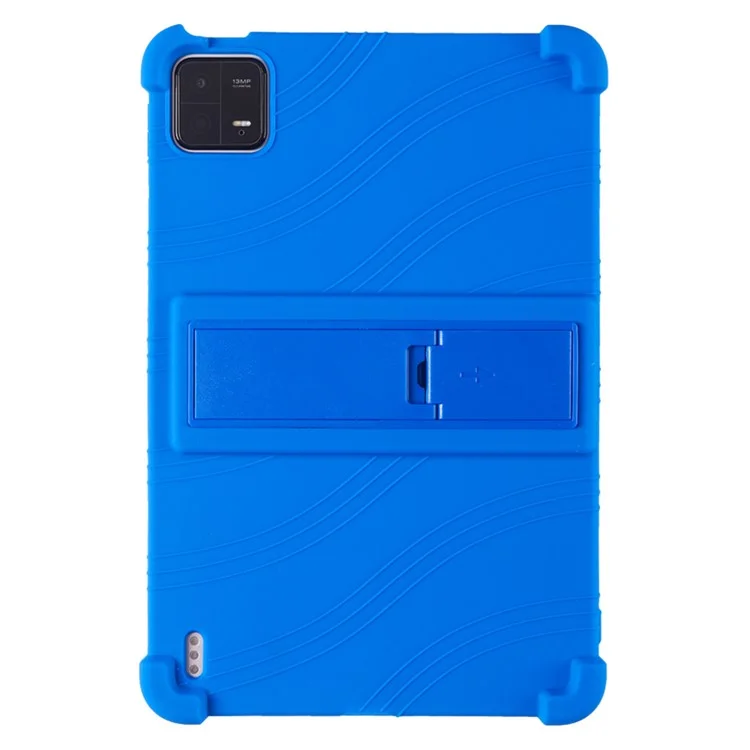 For Xiaomi Pad 6 / Pad 6 Pro Case Folding Kickstand Silicone Tablet Shockproof Cover - Dark Blue