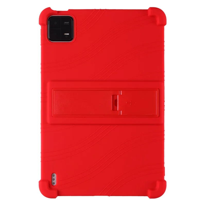 For Xiaomi Pad 6 / Pad 6 Pro Case Folding Kickstand Silicone Tablet Shockproof Cover - Red