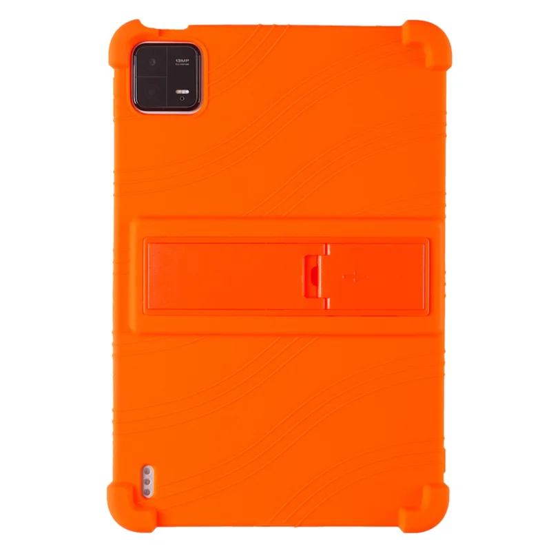 For Xiaomi Pad 6 / Pad 6 Pro Case Folding Kickstand Silicone Tablet Shockproof Cover - Orange