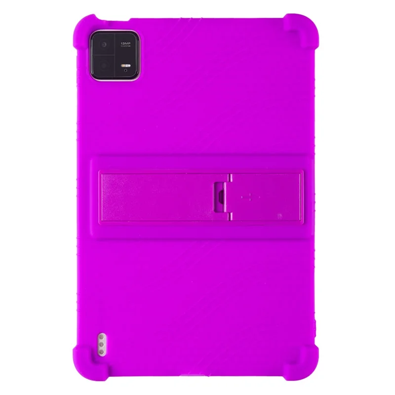 For Xiaomi Pad 6 / Pad 6 Pro Case Folding Kickstand Silicone Tablet Shockproof Cover - Purple