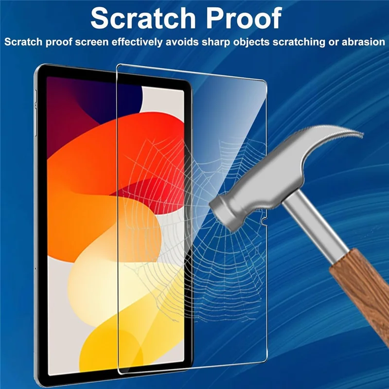 Para Xiaomi Redmi Pad SE Funda TPU Anticaídas + 2 Piezas Película Protectora de Cristal Templado para Tableta