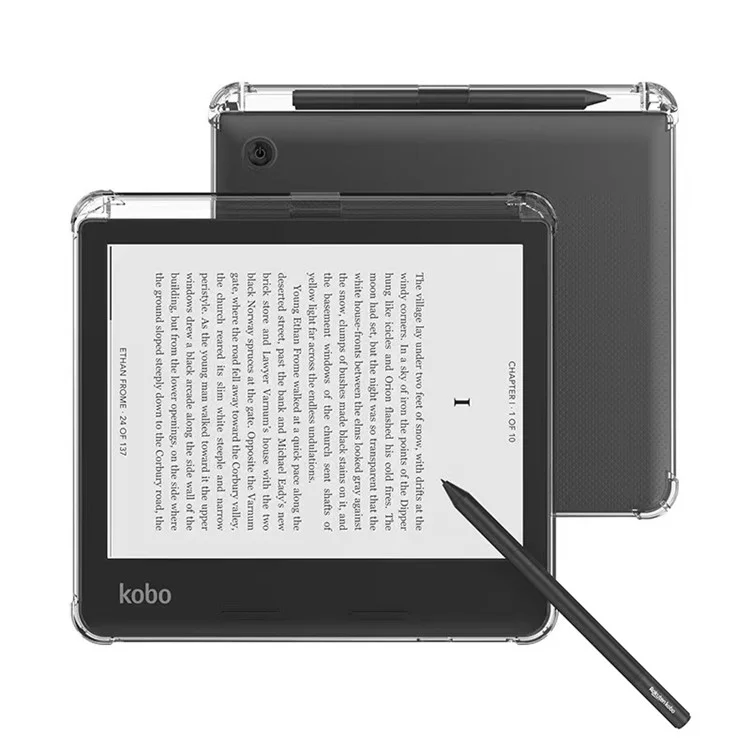 Para Kobo Sage TPU Case Transparente E-reader Clear Cover Drop Protection