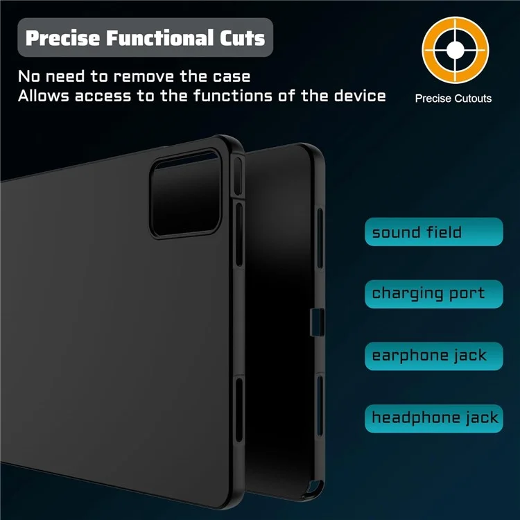 Pour Lenovo Tab M11 (pad Xiaoxin 11 2024) Couverture de Protection de la Tablette TPU Black Case Soft TPU