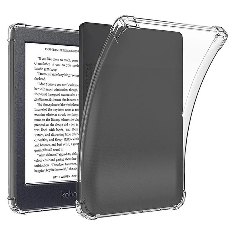 Para Kobo Nia (2023) Capa de 6 polegadas Proteção em Quatro Cantos Capa Traseira de e-Reader Soft TPU Transparente