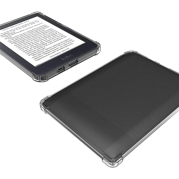 Para Kobo Nia (2023) Capa de 6 polegadas Proteção em Quatro Cantos Capa Traseira de e-Reader Soft TPU Transparente