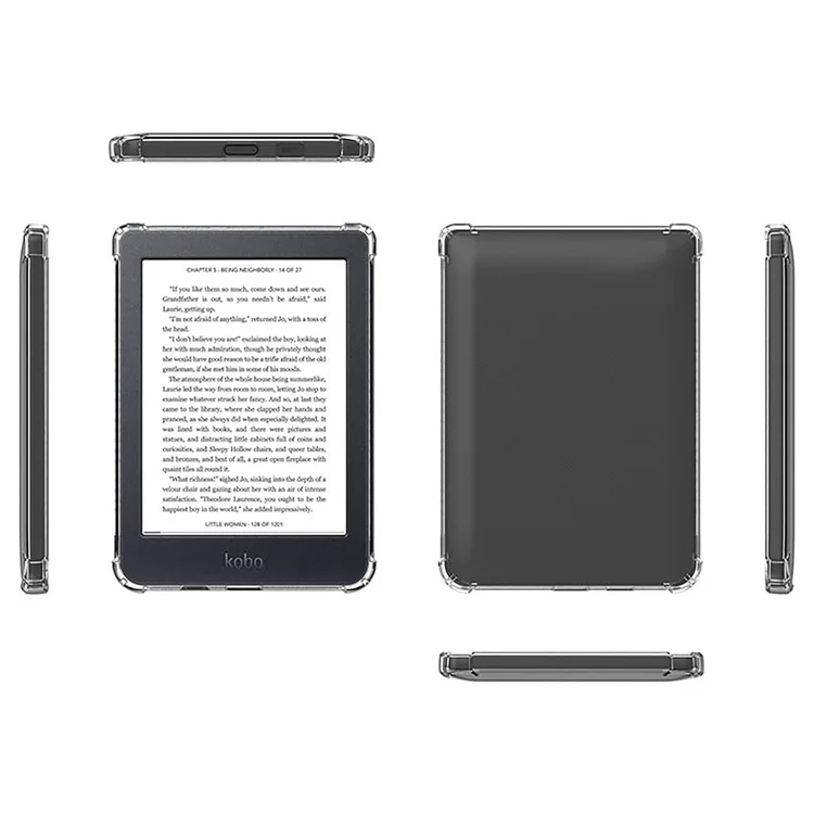 Para Kobo Nia (2023) Capa de 6 polegadas Proteção em Quatro Cantos Capa Traseira de e-Reader Soft TPU Transparente